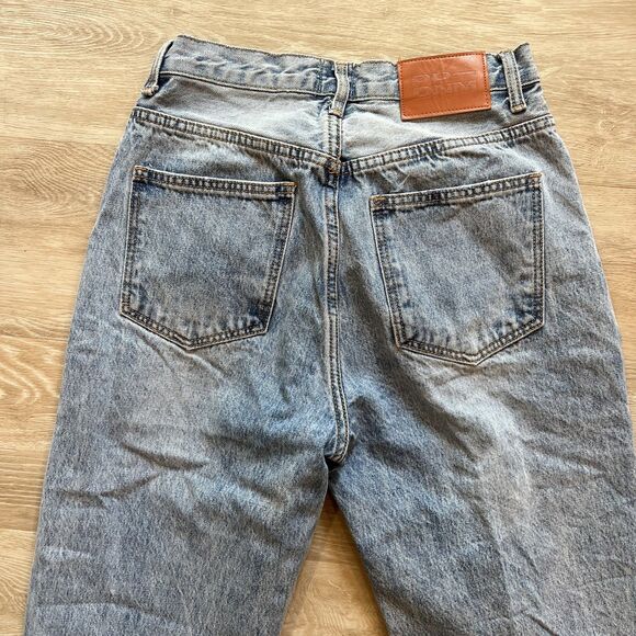 Princess Polly Asymmetric Straight Leg Jeans-Size 8 - Picture 7 of 12